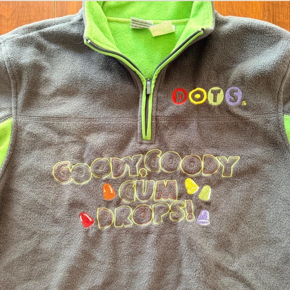 2006 Dots Fleece Hoodie - Gray and Lime